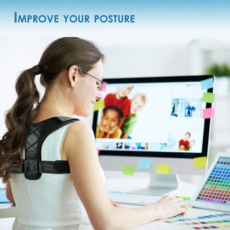 Posture Corrector, back brace for posture, back support belt, posture brace, black
