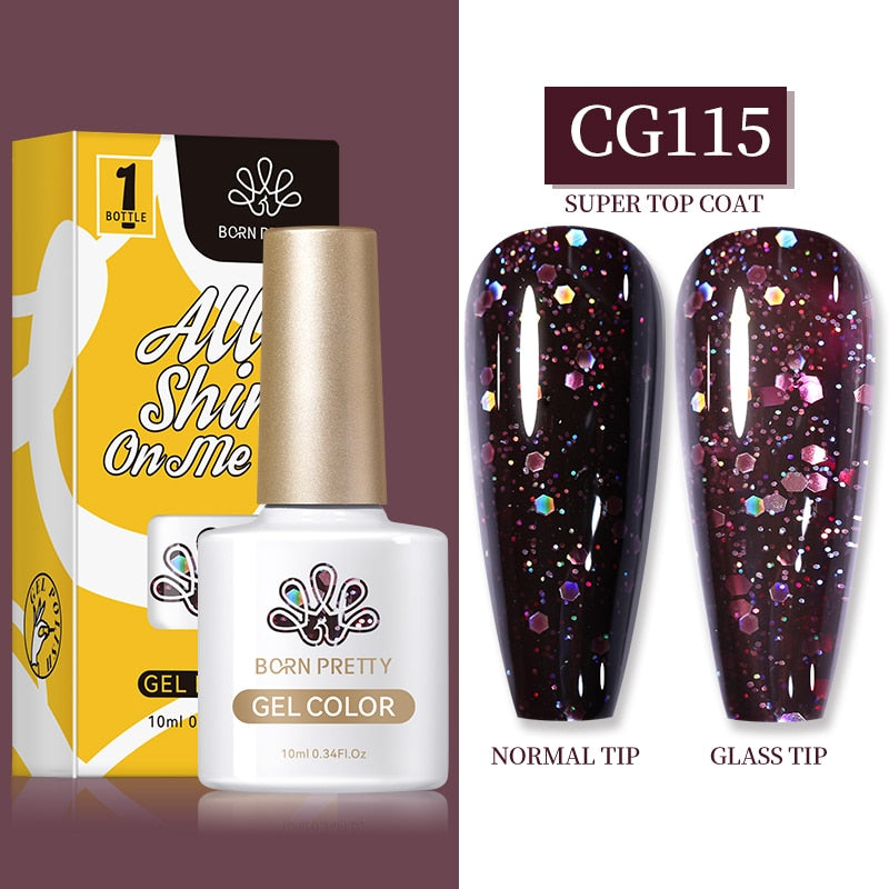 Gel Nail Polish, gel polish,  gel color, gel colour, cg115, black, purple, glitter, sequins gelalck