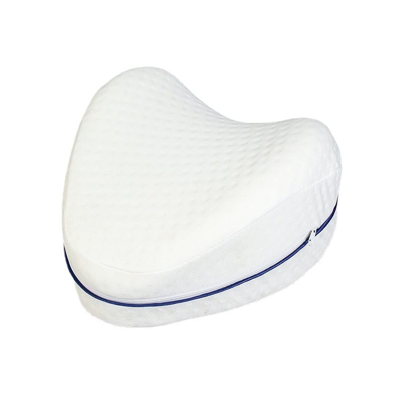 Memory Foam Contour Knee Pillow Leg Support for Side Sleeping White Black 